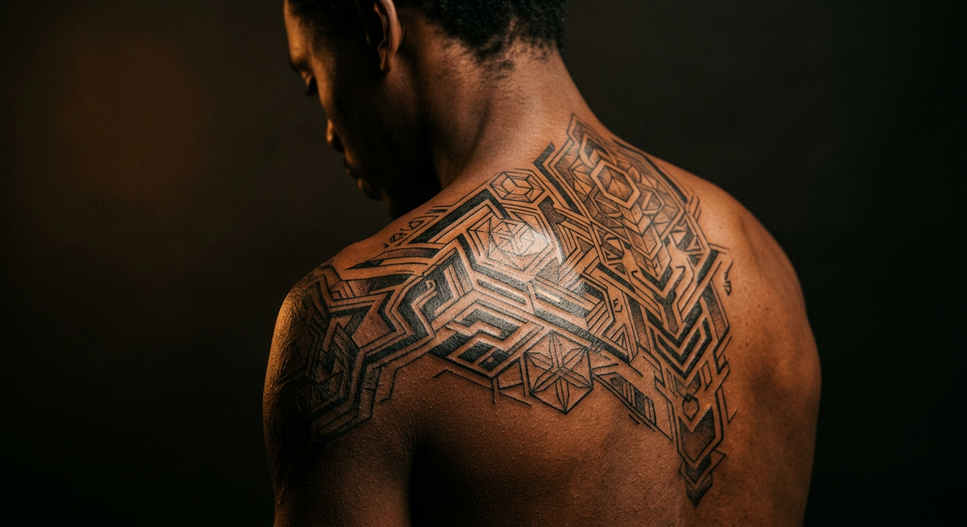 Cybersigilism tattoo artwork by Maren Voss — detailed close-up showing technique and artistry